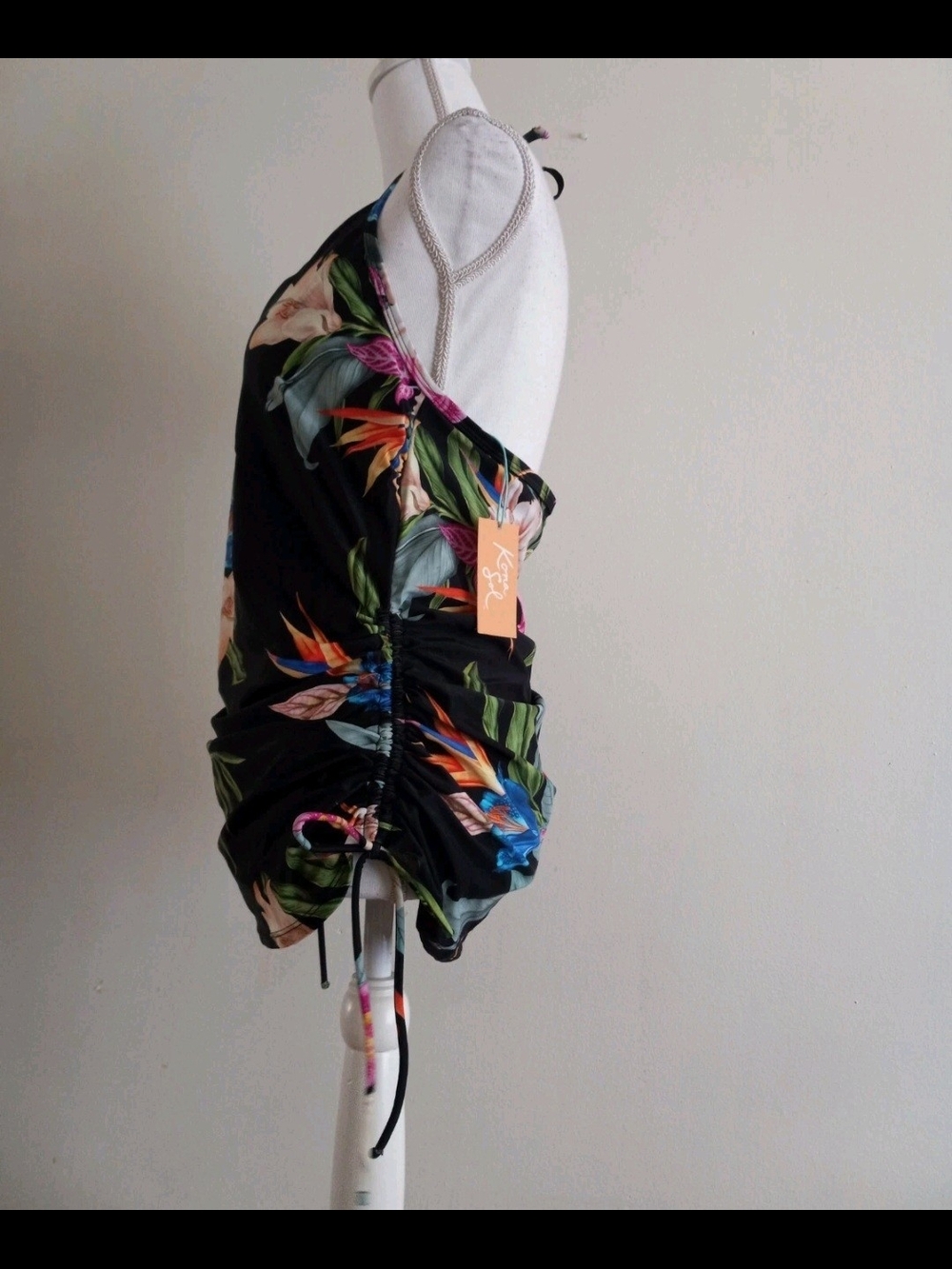 Black Tropical Floral Swim Top BAY ONE GET ONE FREE $15 - Picture 9 of 10